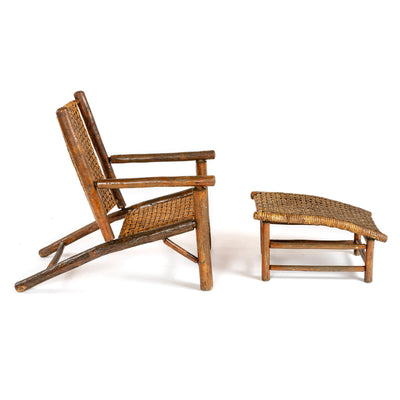 Lounge Chair and Ottoman by Historic Design Old Hickory for Old Hickory