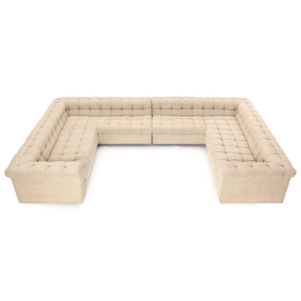 Unique 3 Side 'Party' Chesterfield Sofa by Edward Wormley for Dunbar
