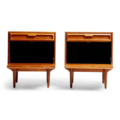 Drop Front Night Stands by Ib Kofod Larsen, 1950s