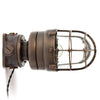 Industrial Bronze Caged Light Fixture by Russell & Stoll Co.