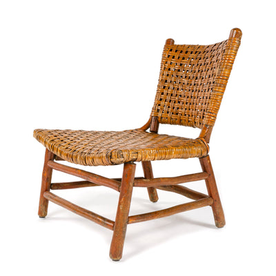 Hickory Woven Seat and Back Lounge Chair for Old Hickory