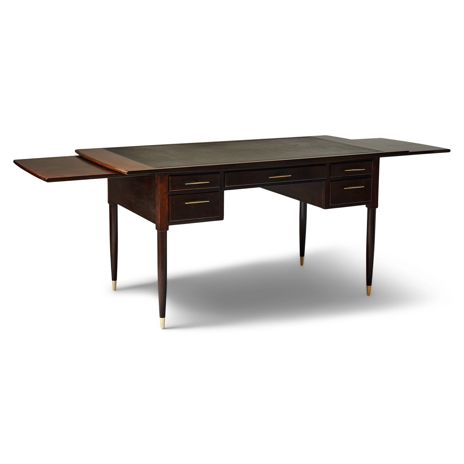 Walnut Desk with Drawers and Extension by Edward Wormley for Dunbar, 1950s