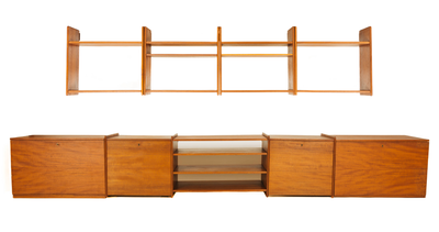 Minimalist Teak Wall Mount Cabinet Collection by Ejner Larsen & Aksel Bender Madsen for Willy Beck