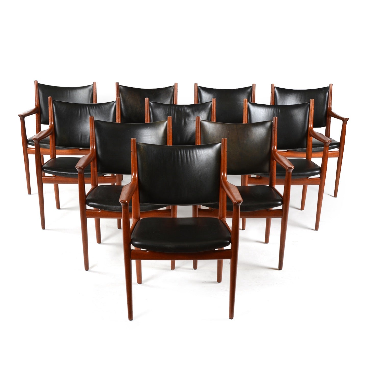 Set of Ten Arm Chairs smaller Model JH 713 by Hans J. Wegner for Johannes Hansen