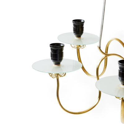 Brass Chandelier by Paavo Tynell for Taito Oy