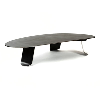 Chrysalis No. 1 Low Table in Blackened Stainless Steel with Polished Edges by WYETH, Made to Order