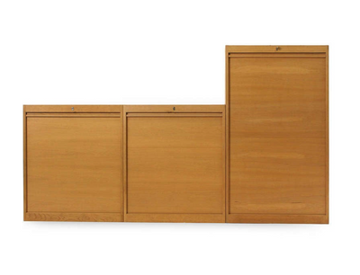 Tambour Front Home Office Cabinet by Hans J. Wegner for Johannes Hansen