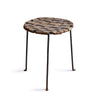 Woven Leather Stool by Swift and Monell