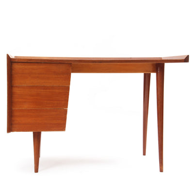 Mahogany Modernist Desk with Gallery Edge Top by Jens Risom