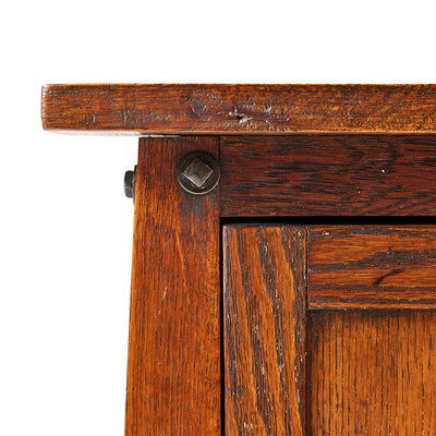 Solid Oak Storage Cabinet or Side Table for H. T. Cushman - WYETH