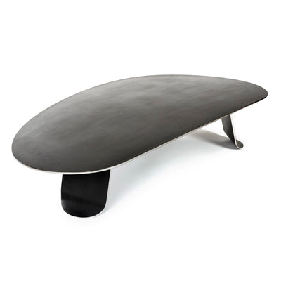 Chrysalis No. 1 Low Table in Blackened Stainless Steel with Polished Edges by WYETH, Made to Order