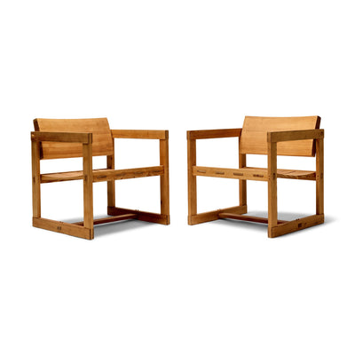 Pair of Solid Pine Lounge Chairs by Edvin Helseth for Trybo, 1966