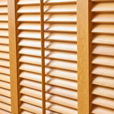 Solid Oak Louvered Panels by Warren Platner, 1980s