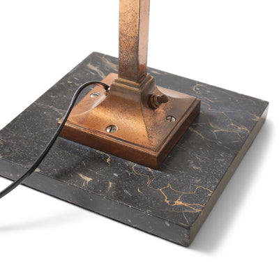 Bronze and Marble Desk Banker's Lamp for I.P. Frink