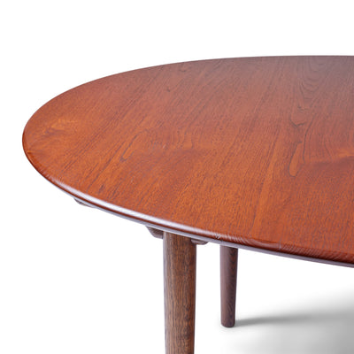 Rare Extension Table in Solid Teak and Oak by Hans J. Wegner for Johannes Hansen