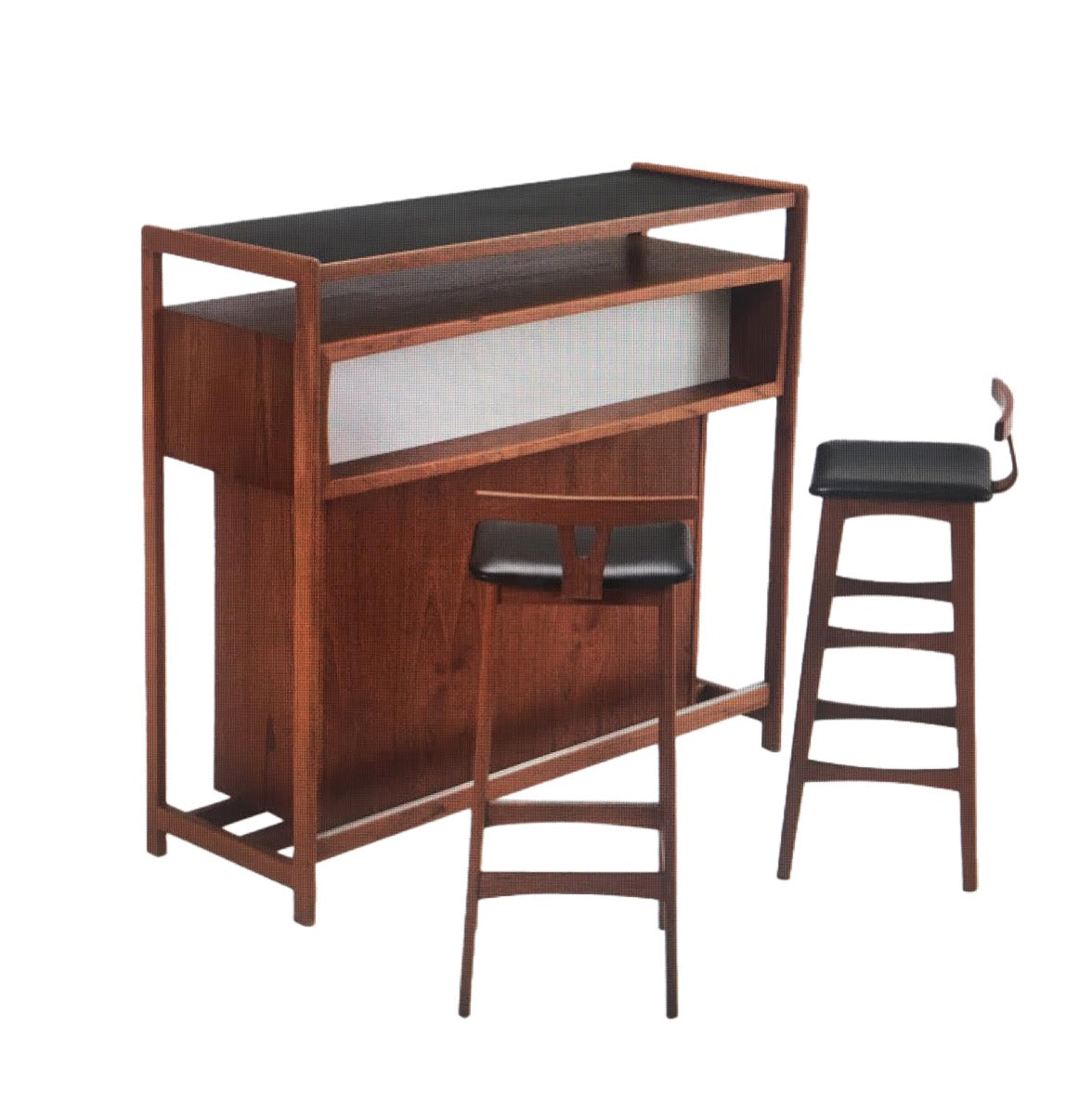 Teak Bar with Storage and Bottle Rack for Dyrlund