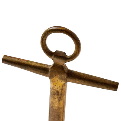 Antique Anchor Form Bronze Andirons