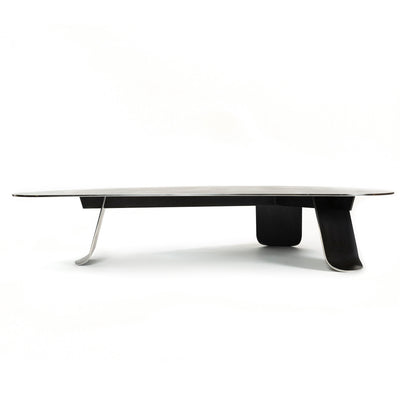 Chrysalis No. 1 Low Table in Blackened Stainless Steel with Polished Edges by WYETH, Made to Order