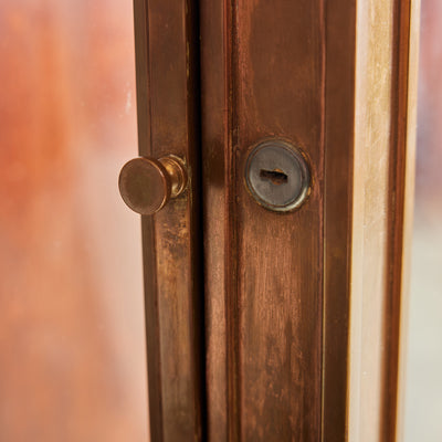 Old World Glass and Bronze Vitrine