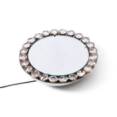 Crystal and Chrome Illuminated Wall Mirror from USA