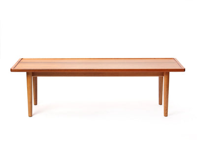 a rare Low/cocktail/coffee table/bench in Teak and Oak by Hans J. Wegner for Johannes Hansen