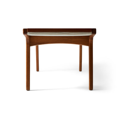 Unique Danish oak bench with a reversible leather & teak top by Unknown, 1960s