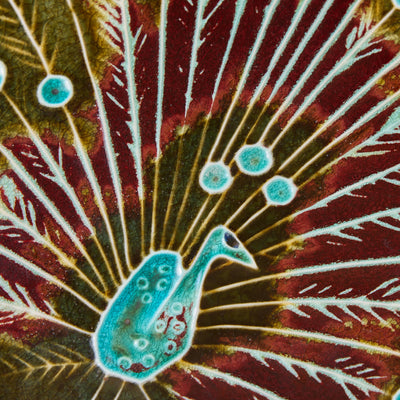 Peacock Ceramic Relief by Annikki Hovisaari for Arabia, 1960's