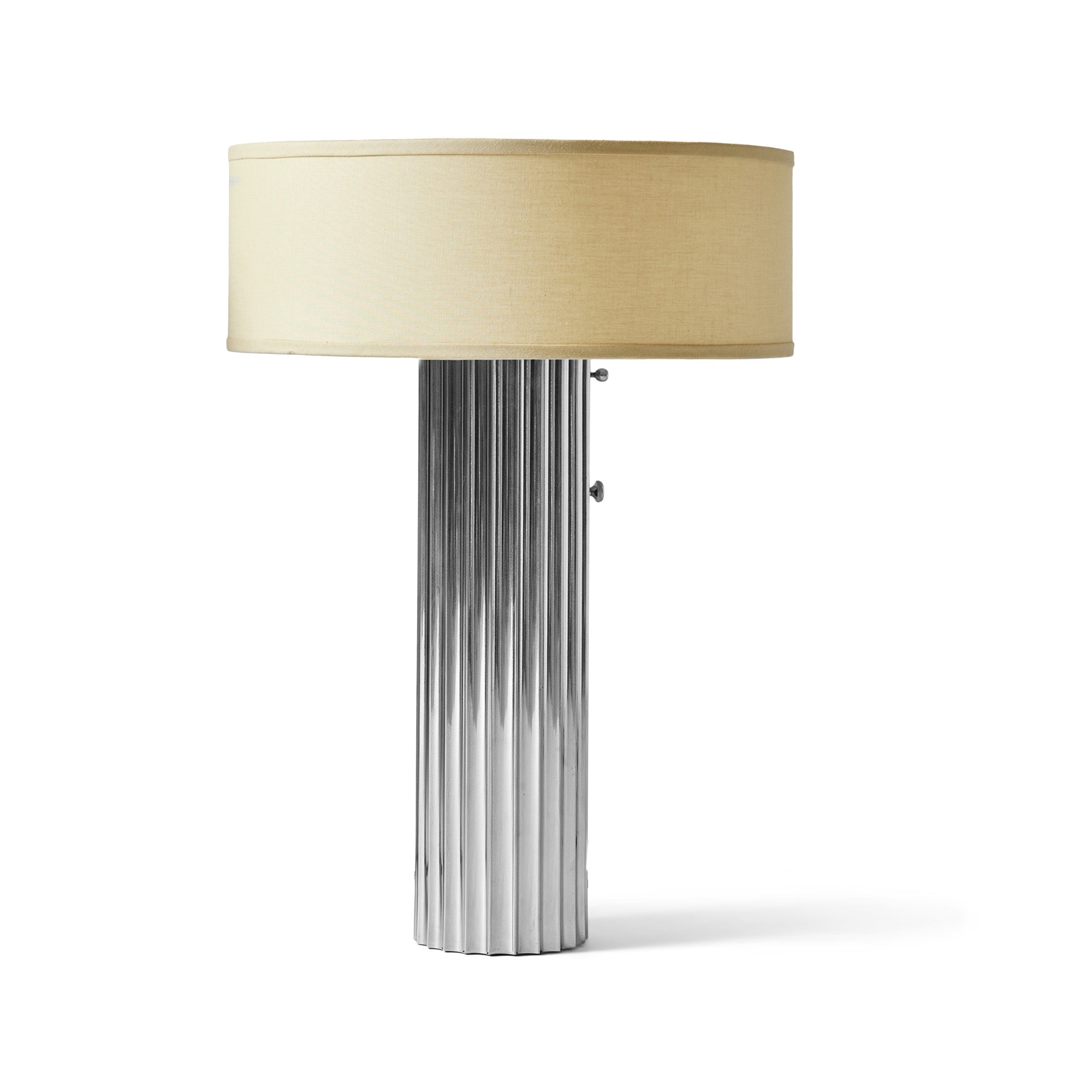 Corrugated Brass Column Table Lamp by Walter Von Nessen for Nessen Studios