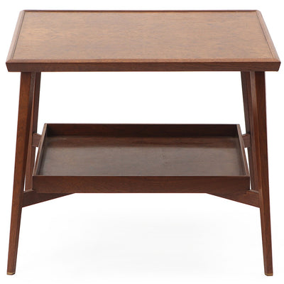 Tapered Leg Walnut Table with Burl Tray Tops by Edward Wormley for Dunbar