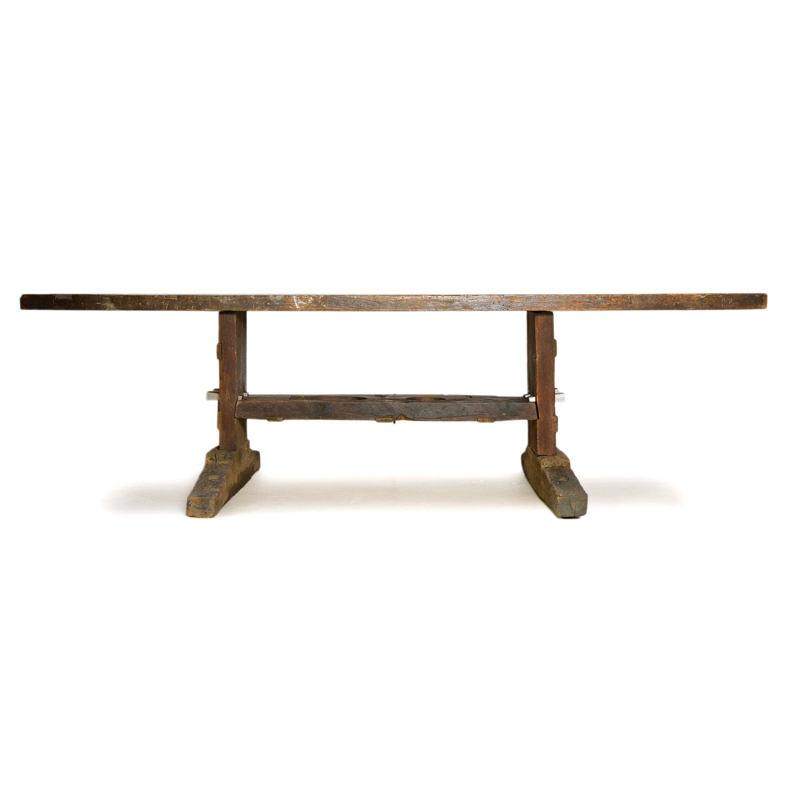 Antique Oak Work Bench or Console Table from USA