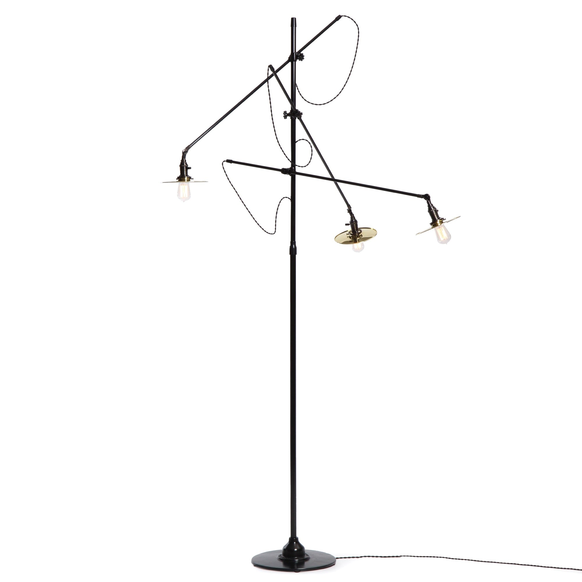 Adjustable 3 Arm Floor Lamp by O.C. White for O.C. White Co., 1900s