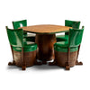 Unusual Barrel Base Game Table and Chairs Set for Old Hickory