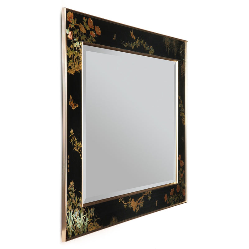 Painted Wall Mirror by T. Uandyke for La Barge, 1985