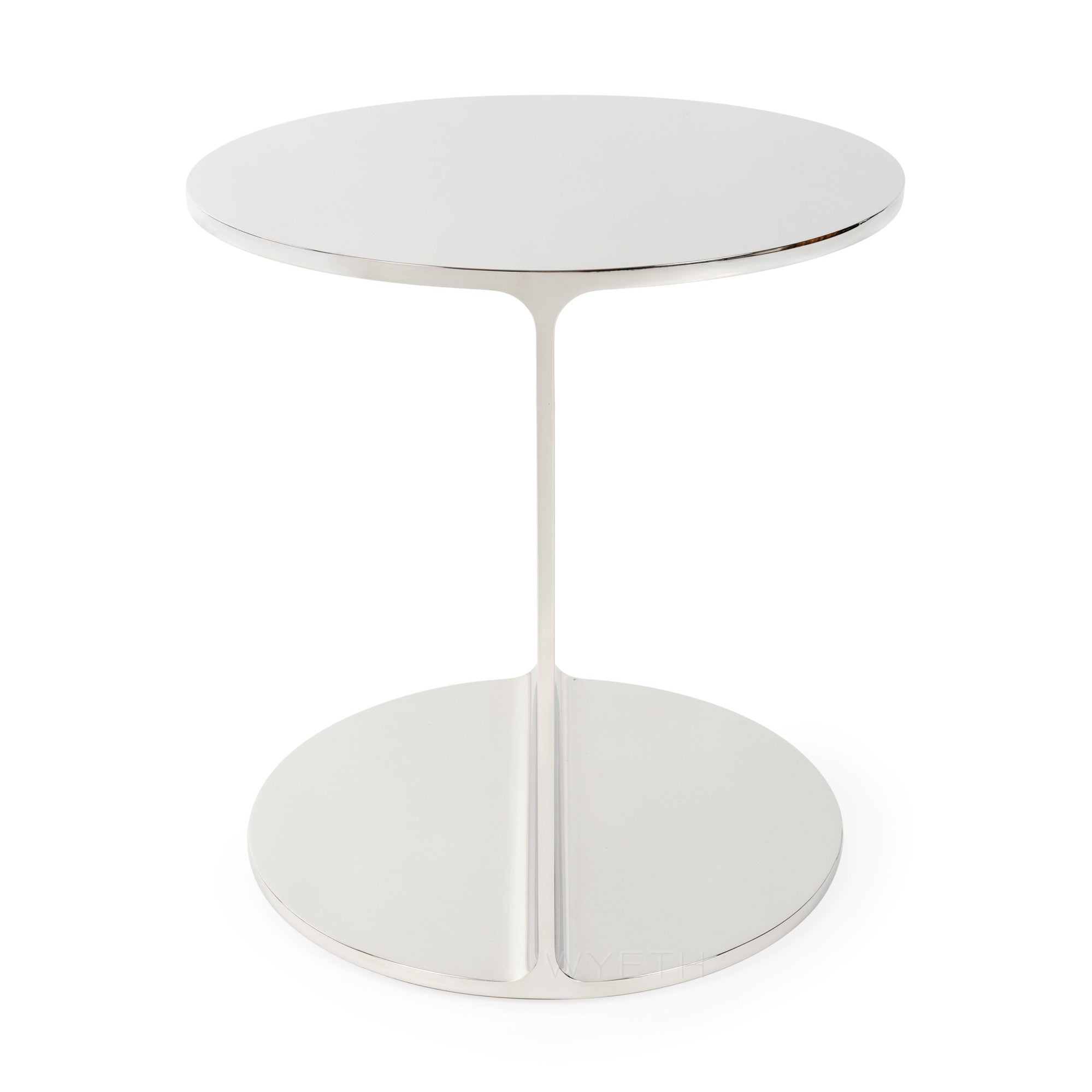 ‘Round I-Beam’ Side Table in Polished Stainless Steel by WYETH, Made to Order