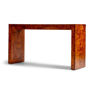 Burled Elm Console Table from Italy