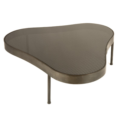 Biomorphic Low Table in Blackened Stainless Steel with Glass Top by WYETH, Made to Order