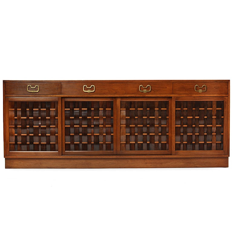 Rare Woven Front Credenza by Edward Wormley for Dunbar