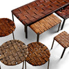 Woven Leather Stool by Swift and Monell