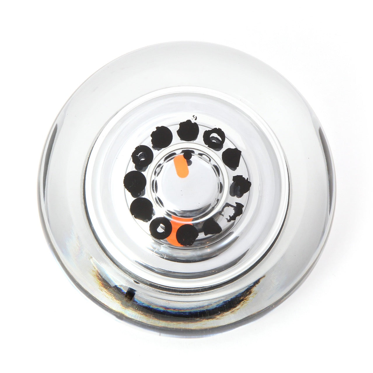 Solid Glass Table Clock by Ettore Sottsass for Olivetti