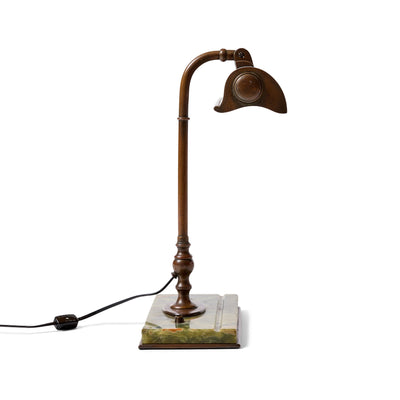 Bronze Bankers Lamp with Green Onyx Base for Frink Co.