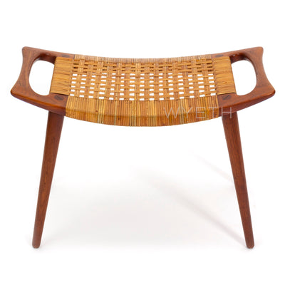 Oak and Cane Bench by Hans J. Wegner for Johannes Hansen