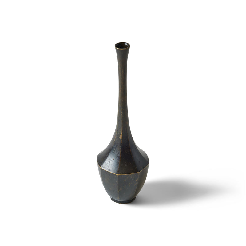 Bronze Faceted Bud Vase from Japan