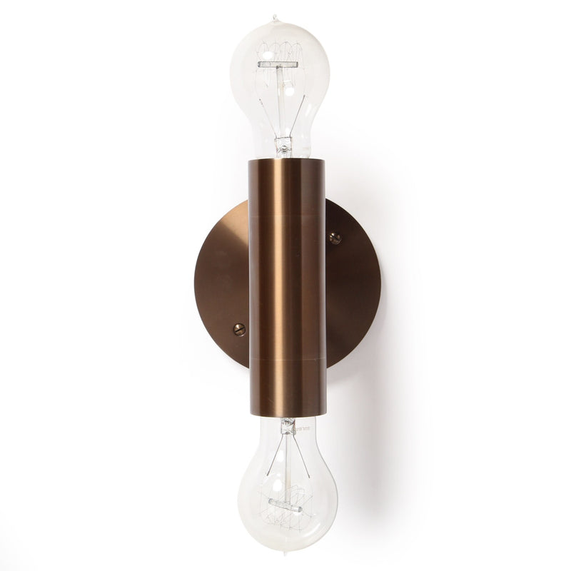 Brass Double Wall Light Fixture by WYETH