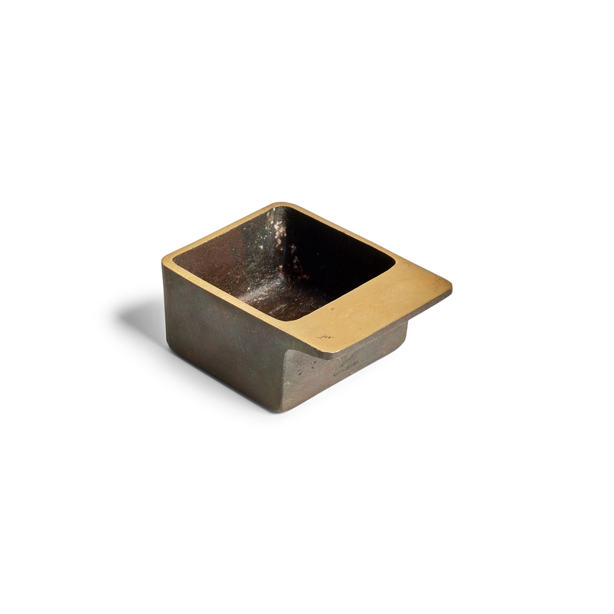 Patinated Brass Ashtray by Carl Aubock for Werkstätte