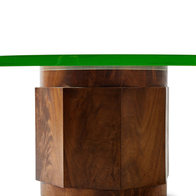 Faceted Column 1" Thick Glass Low Coffee Table by Edward Wormley for Dunbar