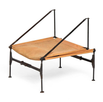 Leather Topped Folding Cot from USA