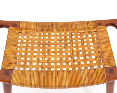 Oak and Cane Bench by Hans J. Wegner for Johannes Hansen