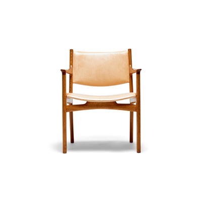 Teak Arm Oak Frame Armchair by Hans J. Wegner for Johannes Hansen, 1950s