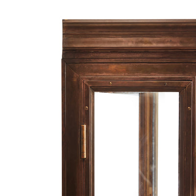 Old World Glass and Bronze Vitrine