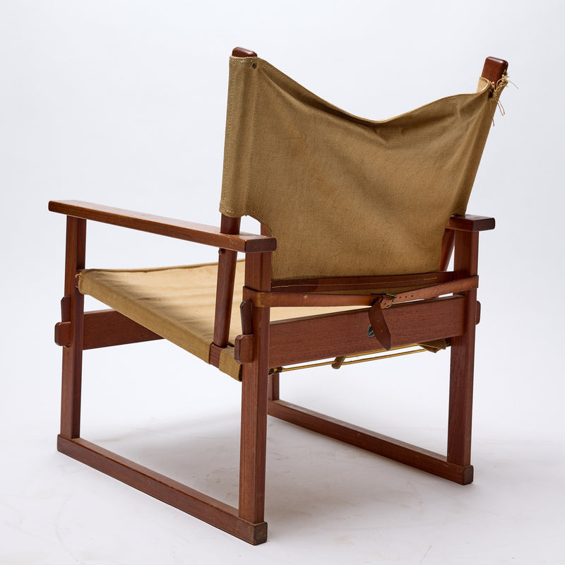 Teak Safari Chair and Ottoman by Poul Hundevad, 1950's